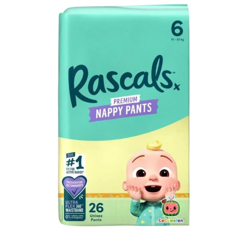 Rascals Nappies size 6(15-20KG)