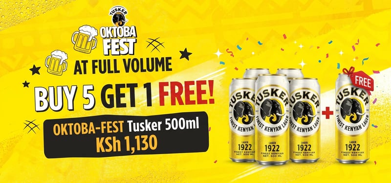 OKTOBA-FEST Tusker 500ml Buy 5 Get 1 FREE