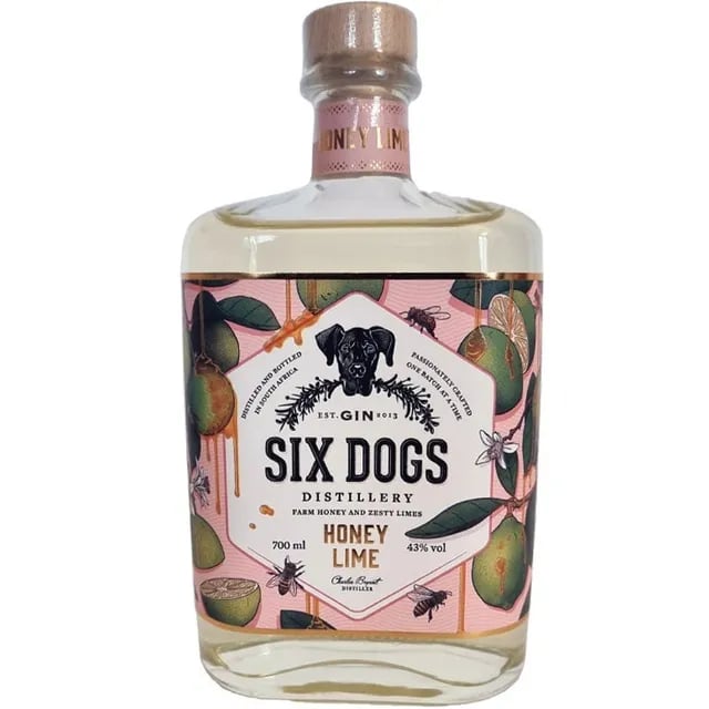 Six Dogs Honey & Lime Gin 750ml