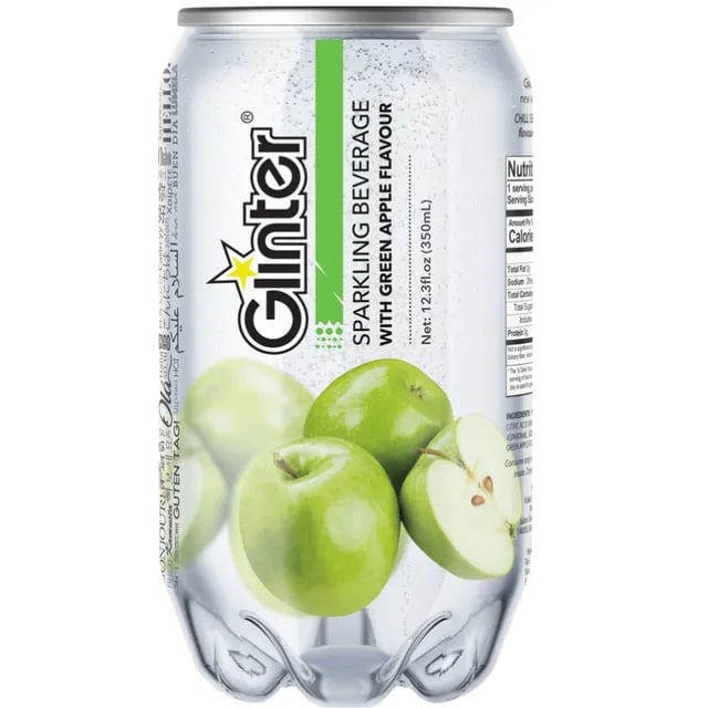 Glinter Sparkling Water Green Apple Flavor 350ml