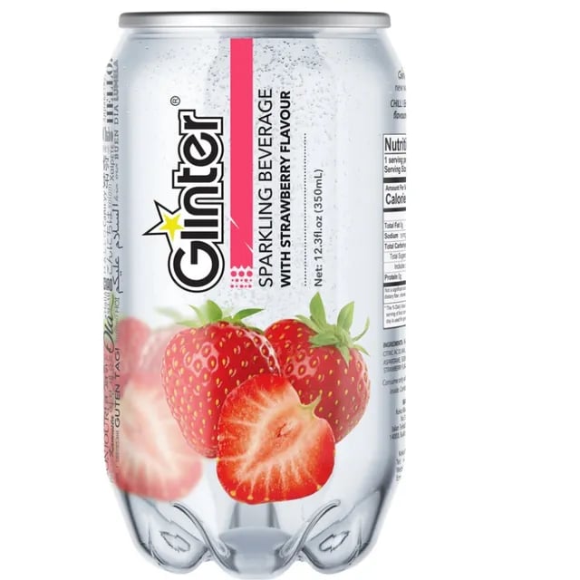Glinter Sparkling Water Strawberry Flavor 350ml