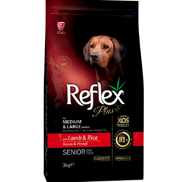 Reflex Plus Medium Large Breed Senior Dog Food Lamb & Rice 3kg